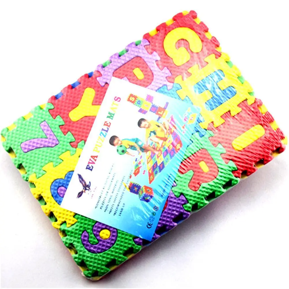 36 шт. мини многоцветные пазлы из пенополиуретана сжимаемая игрушка обучающая 3D Алфавит A-Z буквы цифра мягкая пена коврик Rompecabezas для ребенка