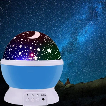 

3w Night Light LED Rotating Star Projector Kids Baby Nursery Novelty Lighting Moon Sky Rotation Battery Operated Emergency Lamp