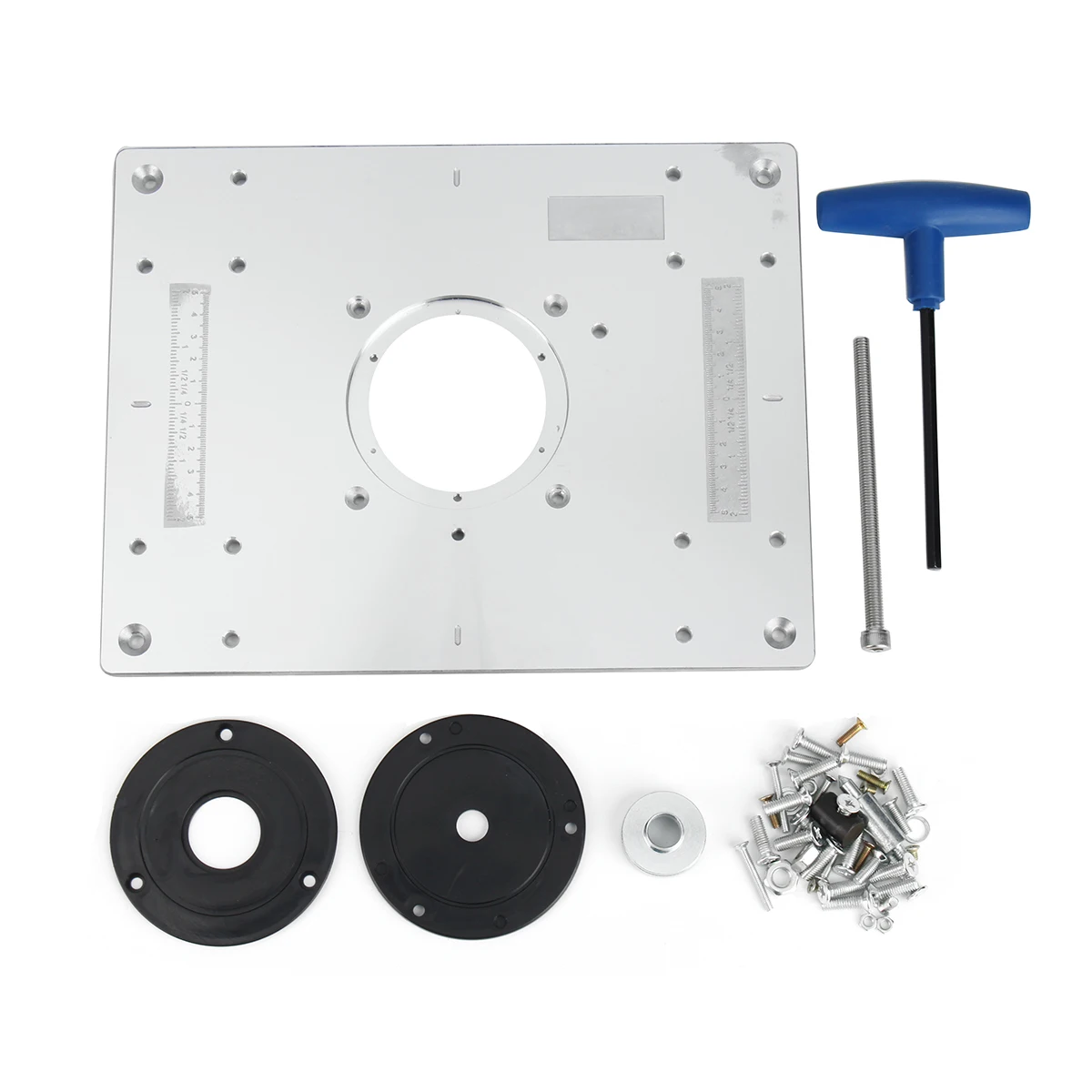 Aluminum Router Table Insert Plate DIY Woodworking Benches For Popular Router Trimmers Models Engrving Machine 300*235mm Aluminum Router Table Insert Plate DIY Woodworking Benches For Popular Router Trimmers Models Engrving Machine 300*235mm