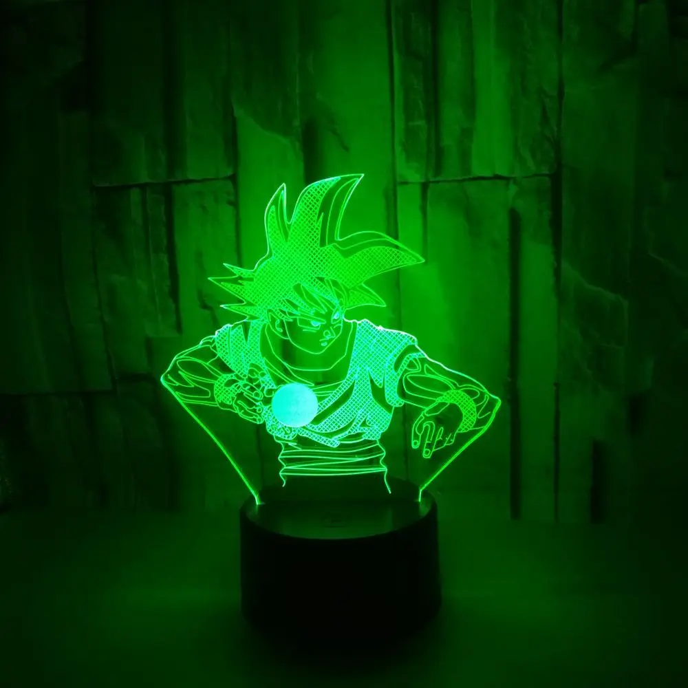 Dragon Ball Z Сон Гоку 3D светодиодный ночник Dragon Ball Lamp7 цветов Изменение Настольная лампа украшения дома Dropshopping