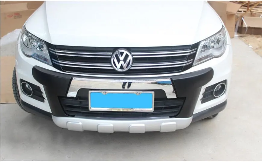 Подходит для Volkswagen VW Tiguan 2009-2012 передний+ задний бампер диффузор бамперы для губ защитная накладка АБС хромированная отделка 2PES
