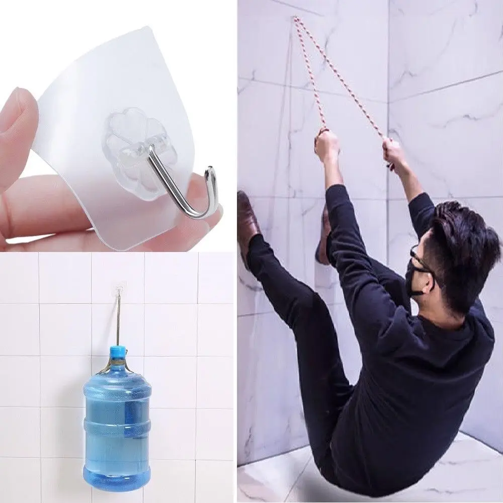

6pcs Super Strong Wall Hooks Transparent Suction Cup Sucker Hanger for Bathroom