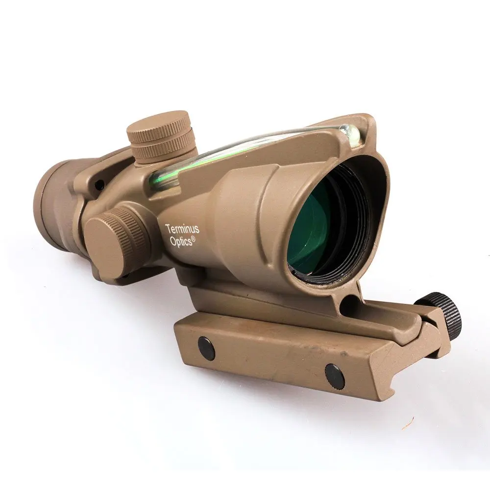 

SEIGNEER Tactical ACOG Rifle Scope 4x32 True Fiber Green Illuminated Crosshair BDC Magnification Prism Hunting Range Rifle Scope