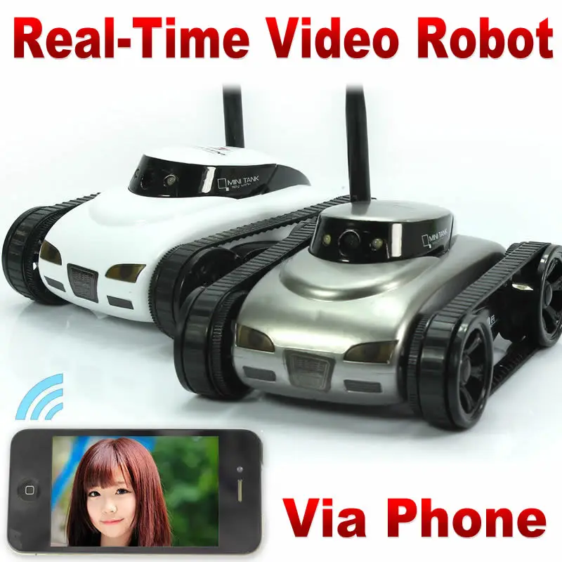 Rc tank IPhone iOS WiFi RC i-Spy Tank with Camera Live Video Functions Gray white wifi iPhone Remote Control RC Car Toys FSWB