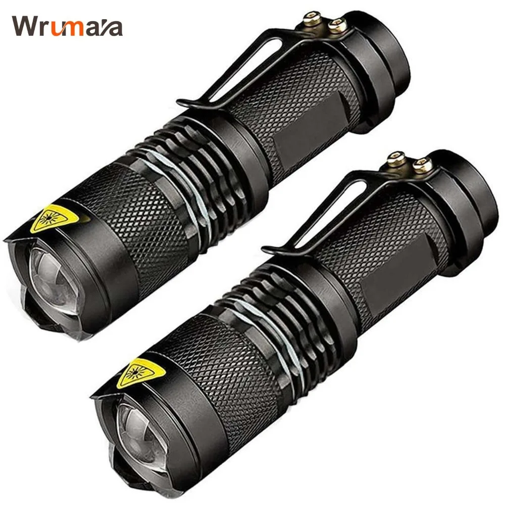 Wrumava 2 Pack LED Tactical Handheld Flashlights Small Water Resistant