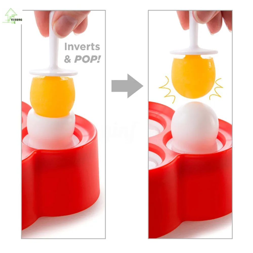1PCS Silicone Mini Ice Pops Mold Ice Cream Ball Lolly Maker Popsicle Molds With 9 Stickers Ice Cream Tools Kitchen DIY MAYITR