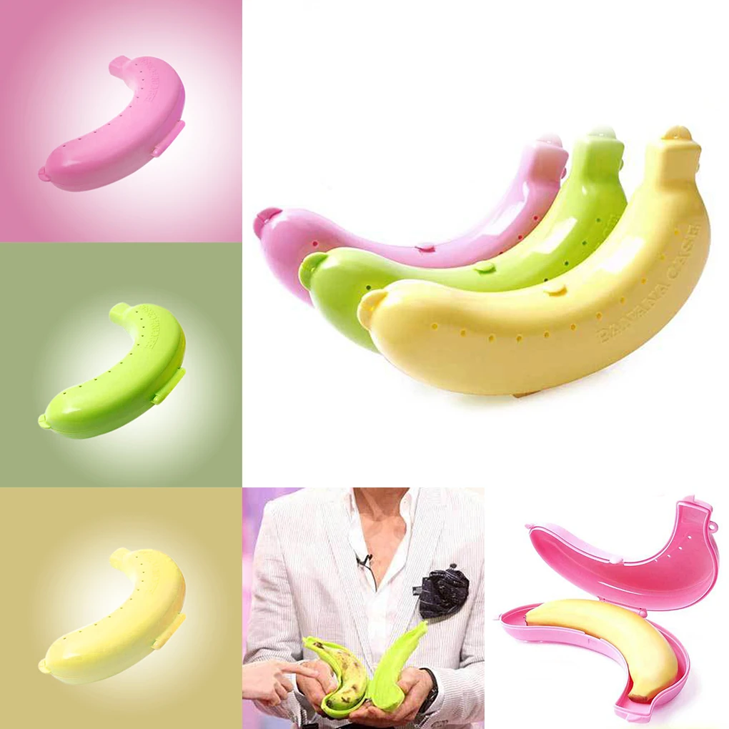 

Banana Storage Box Anti-extrusion Multifunctional Container Takeaway Outdoor Fresh-keeping Protector Lunch Fruit