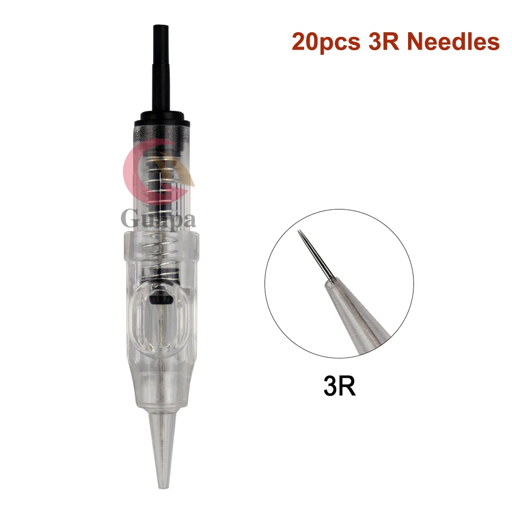 20PCS 3RL Легкий щелчок Перманентный макияж машина поворотная ручка татуировки Dermografo с Мощный Тихий мотор для подводка для глаз, бровей, губ Татуировки - Цвет: 20PCS 3RL
