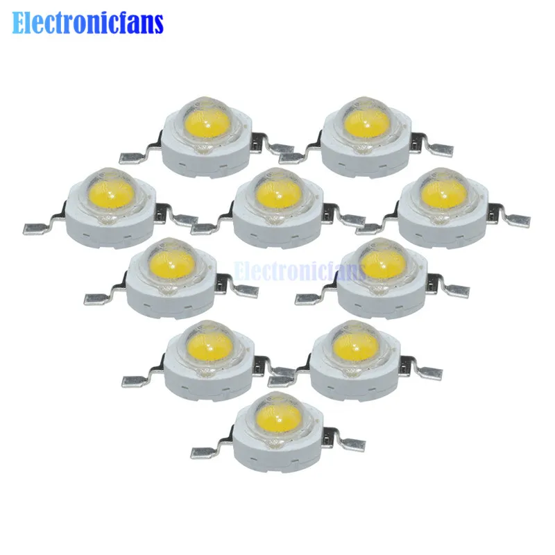 

10PCS 1W LED Bulbs High Power Lamp SMD Beads Pure White 100-110LM