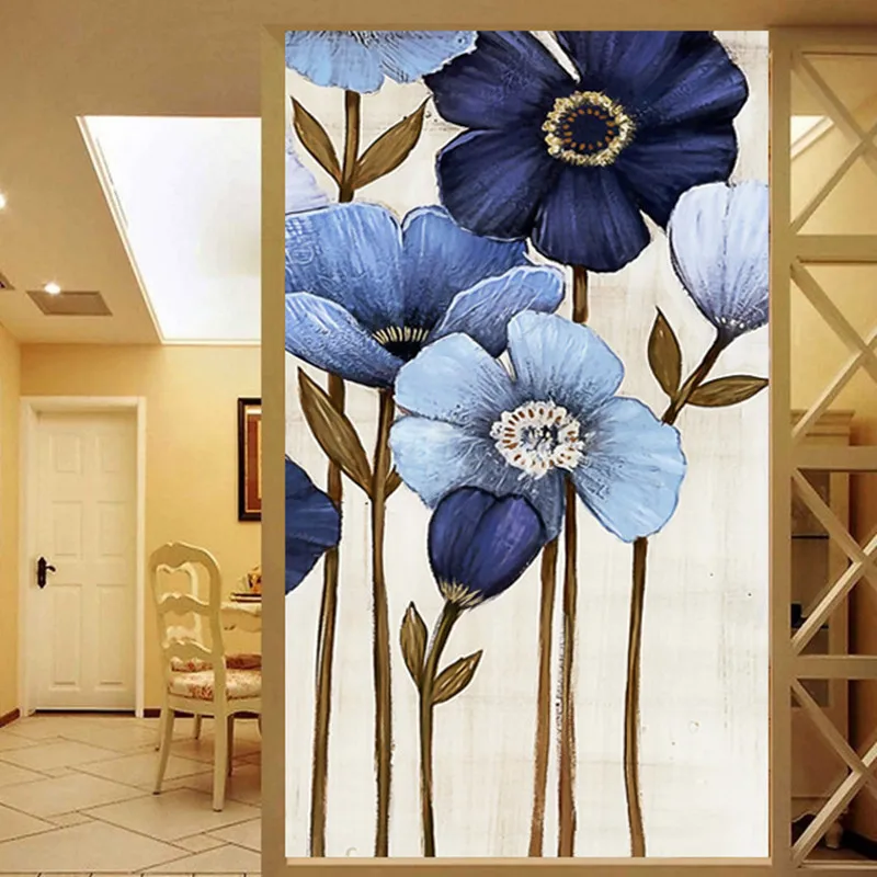 

Custom porch glass decorative sticker romantic wardrobe window film sticker opaque sticker flower 60X100cm