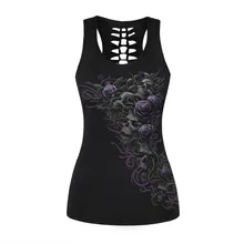 Летние сексуальные женские топы Быстросохнущий для йоги рубашки Скелет фитнес-спорт безрукавная майка сорочка для бега тренировки