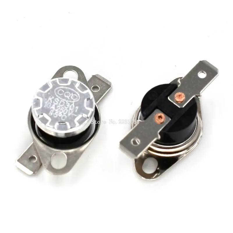 

2PCS/LOT KSD301 85 degree Normal Close NC Temperature Controlled Switch Thermostat 250V 10A