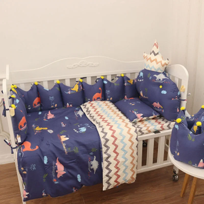Для новорожденных детскую кроватку постельные принадлежности бампер набор пододеяльник подушки лист младенческой кроватки Постельное