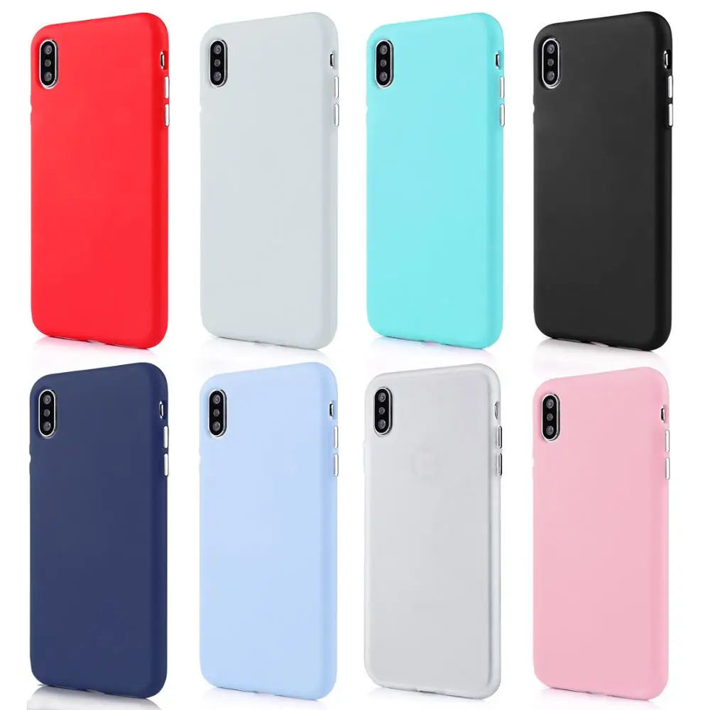 New Phone Case For iPhone 6 6S 7 8 Plus Luxury Solid Color XS Max XR X Fashion Silicone Soft TPU Cover | Мобильные телефоны и