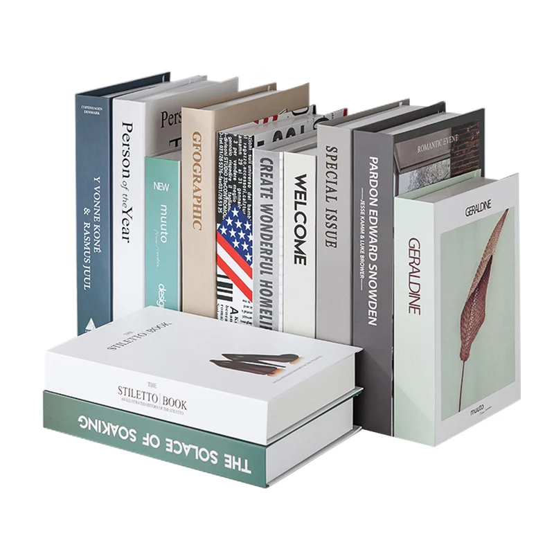 

Modern Simulation Books Creative Decoration False Book Exquisite Home Figurines Livingroom Wine Cabinet Bookshelf Ornament Craft