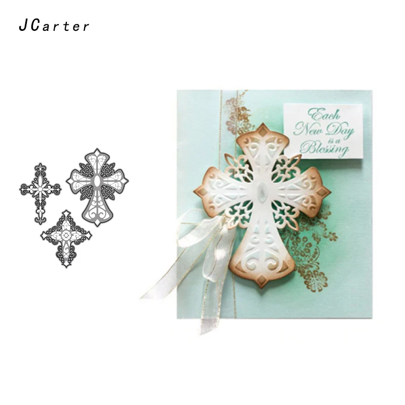 

JC 2019 New Arrival Decoration Lace Cross Metal Cutting Dies for Scrapbooking DIY Embossing Folder Paper Handmade Album Stencils