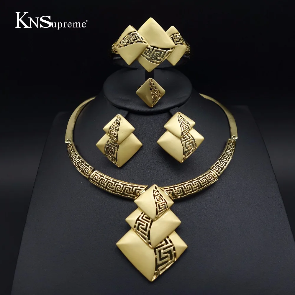 

Fashion Wedding Jewelry Set Dubai Jewelry Sets gold-color Jewelry Sets Costume Nigerian Wedding African Beads Jewelry Sets