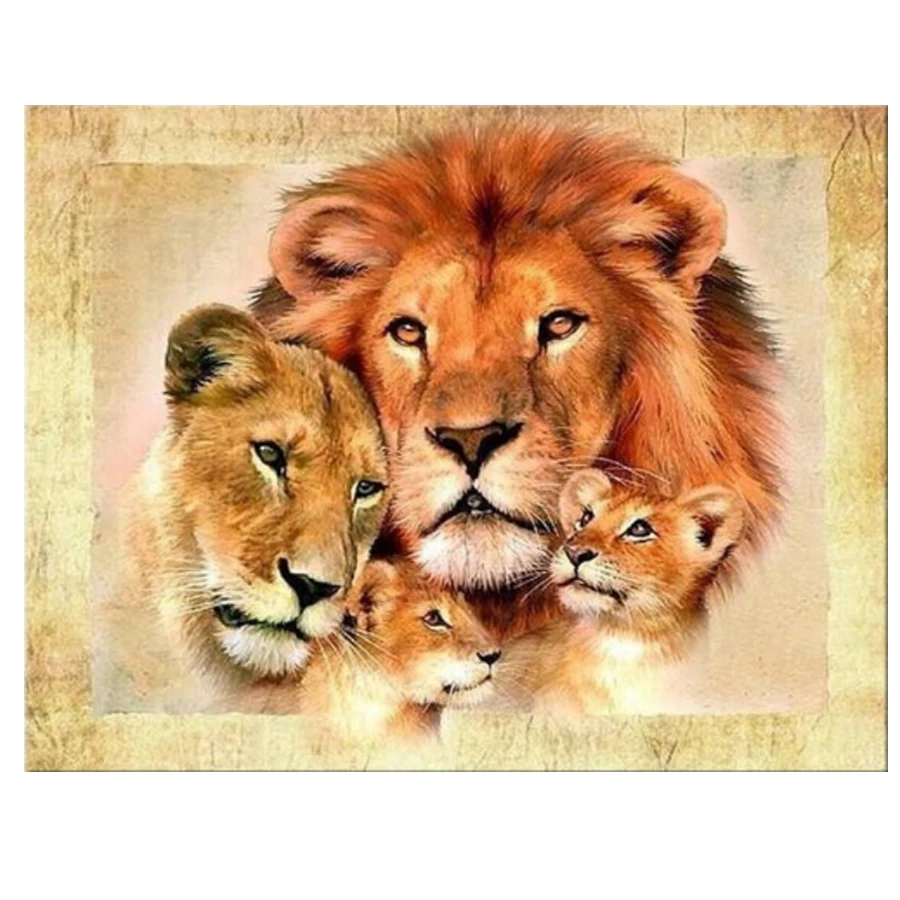 

5D diy diamond painting,Lion King family,3d picture square drill full,diamond embroidery mosaic needlework home decoration