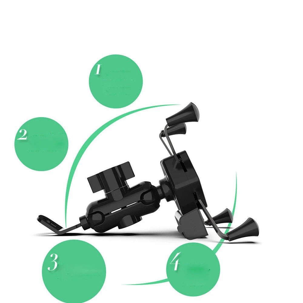 Universal Motorcycle Motorbike Mobile Phone Mount Holder X Clamp USB Charge Handlebar Holder For GPS iPhoneX 8 7 6s
