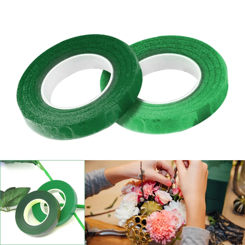 

hot sales Details about Florist Stem Tape Wire Floral Work Floral Resealable Elastic Buttonholes Craft Floristry Green Tape Wrap