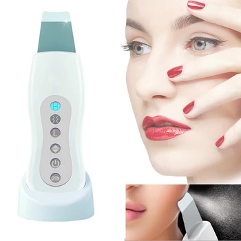 

Ultrasonic Face Skin Scrubber Blackhead Removal Facial Vibration Massager Cleaner Ultrasound Therapy Peeling Shovel Exfoliator