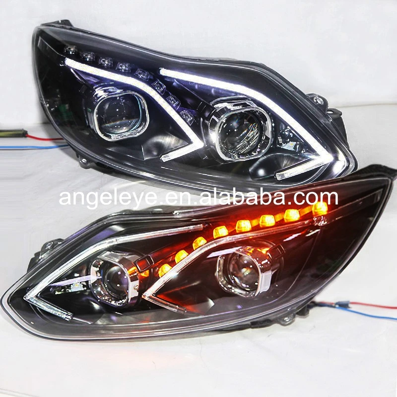 Комплект для Ford Focus 3 2012-2014 год светодиодный фары налобный фонарь черный Корпус |