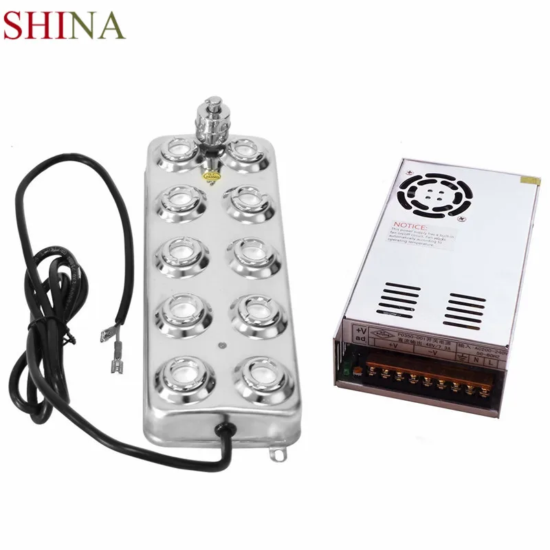 

SHINA 1PC/5PC 5000ML/H 10Head Ultrasonic Mist Maker Fogger Humidifier Greenhouse Aeromist Hydroponics+switching Power Supply 220