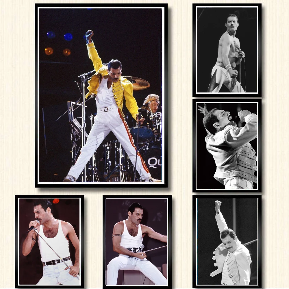 

Bohemian Rhapsody Freddie Mercury Rock Music Movie Star Poster and Prints Art Canvas Painting Wall For Living Room Decoration