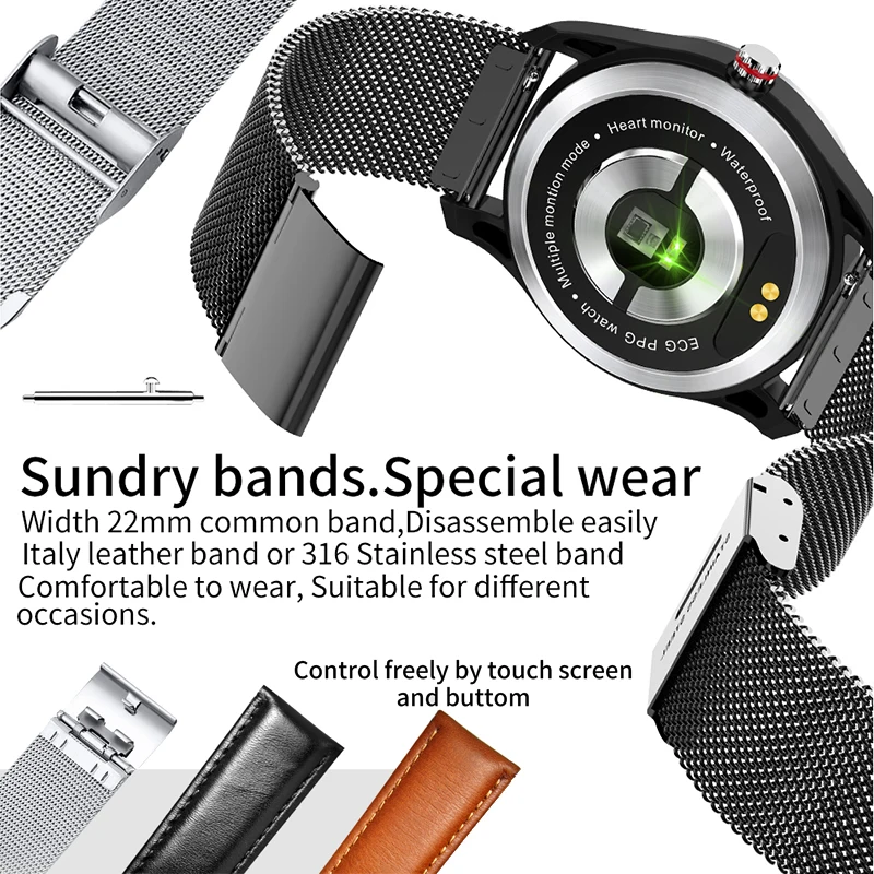  MAFAM MX9 ECG Smart Watch Blood Pressure PPG Heart Rate Blood Pressure Monitor Multi-languages Smar - 33037801667