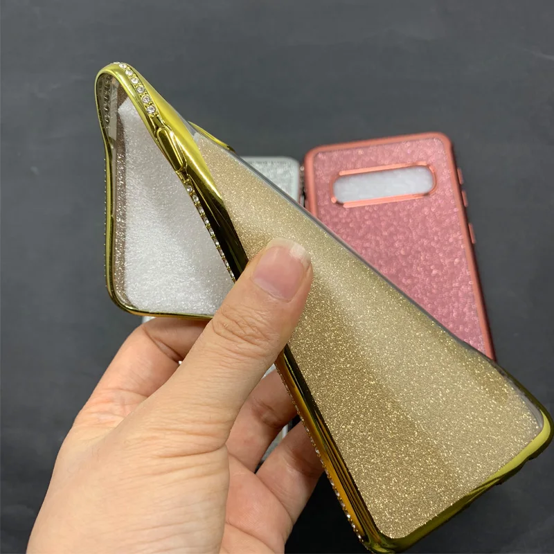 Glitter Diamond Bling Soft TPU Case Cover sFor Samsung S10e S10+ Note 9 A6 A8 A7 2018 A750 Slim Plating Phone Coque Shiny Fundas (2)