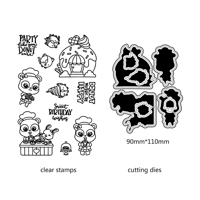 

Zhuoang quirrel chef Clear Stamps / Silicone Seals and cutting dies for DIY scrapbooking photo album die cutter