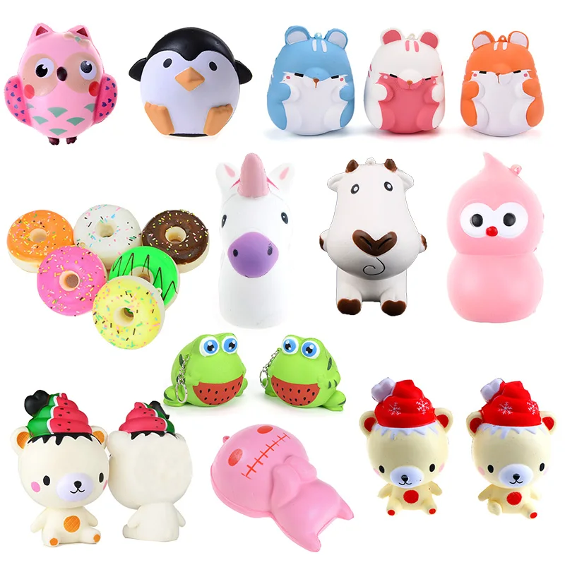 

Hot Milk Box Squeeze Cake Bread Popcorn Ice Cream Hand Pillow Hamburger Hot Dog Cloud Squeeze Annimal Slow Rising Kids funny toy