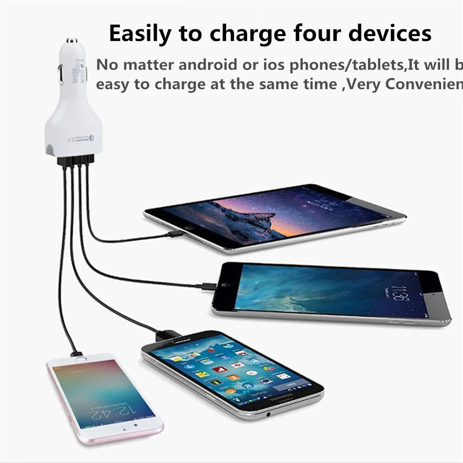 CRDC Быстрая зарядка 3 0 USB Автомобильное зарядное устройство для iPhone Samsung Huawei Xiaomi