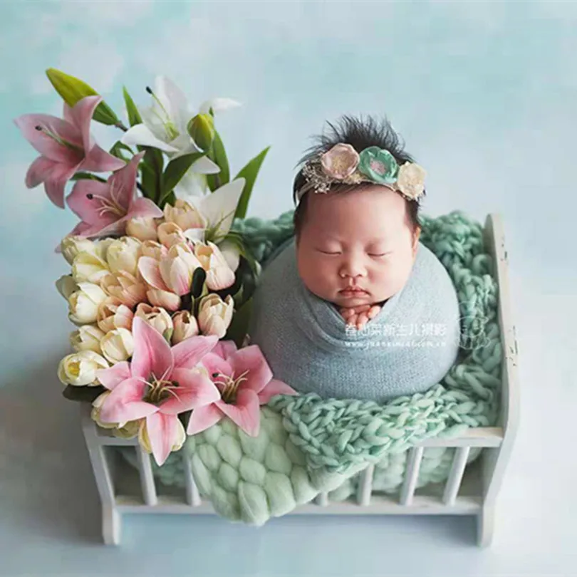 

Baby Boy Photography Wrap Vintage Newborn Swaddle Knit Wrap Textured Baby Layering Blanket Basket Stuffer Infant Posing Fabric