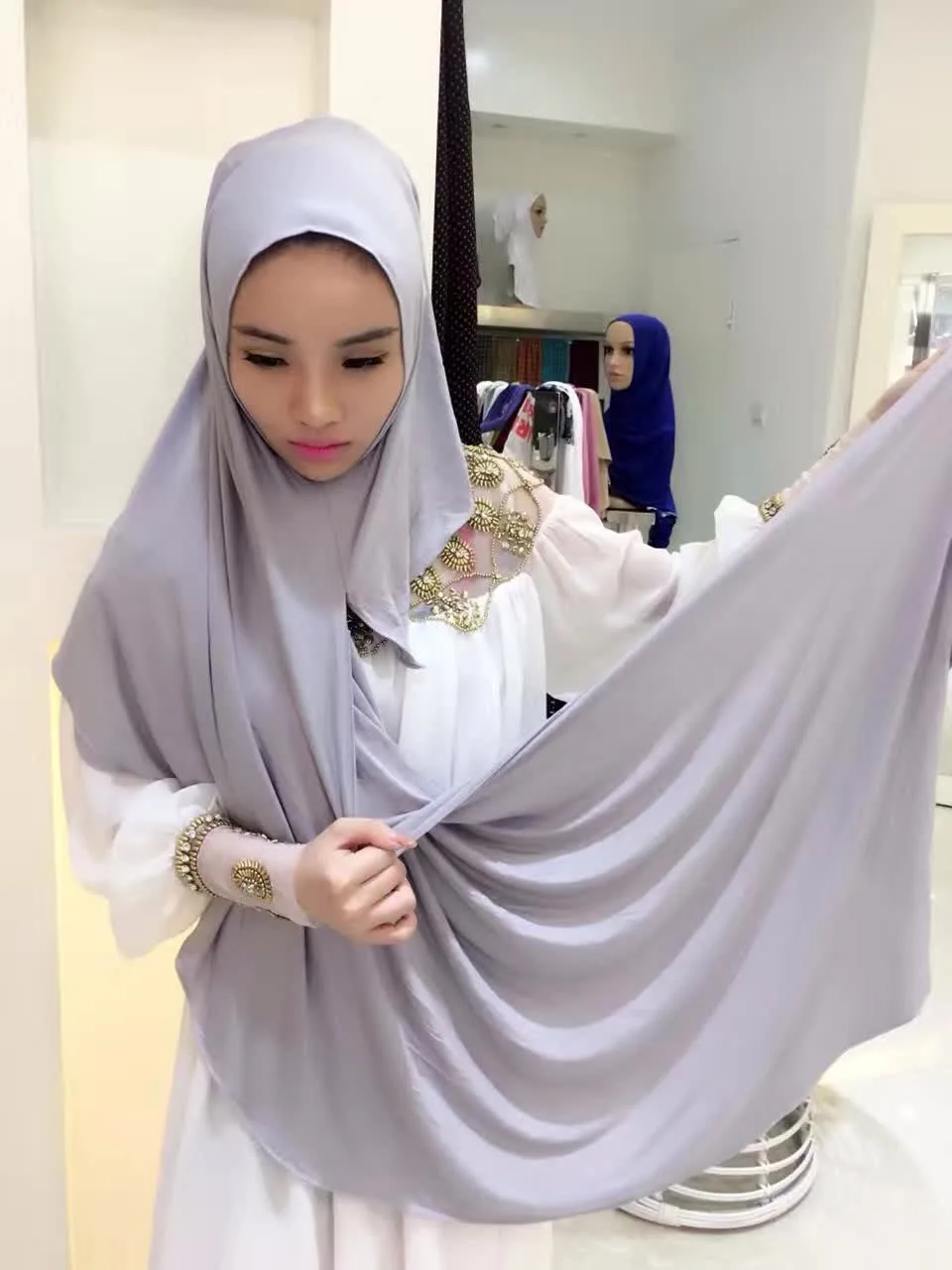 

(12 pieces/lot) new design plain jersey cotton instant shawls, slip on muslim hijab scarf hw214