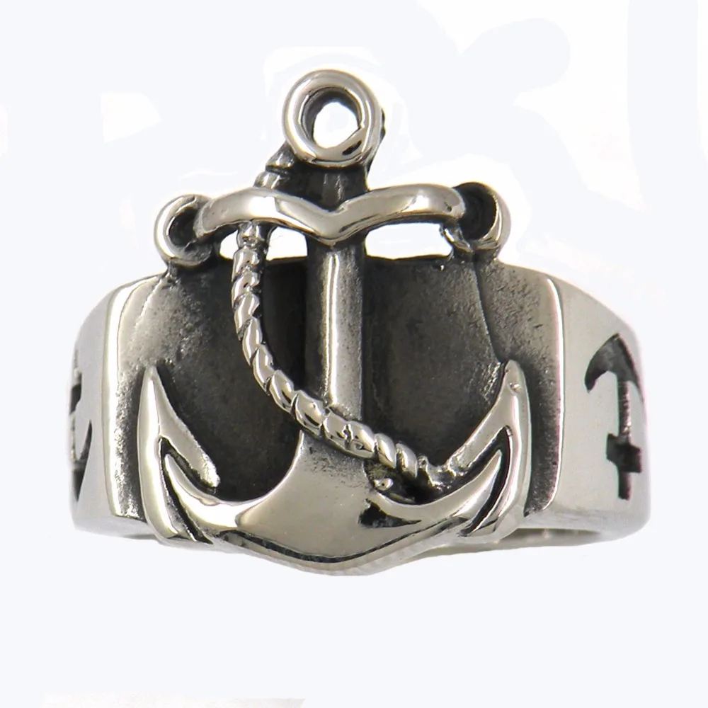 

Fanssteel Stainless steel jewelry MARINE ANCHOR NAVY SEAMAN SAILOR RING FSR12W63