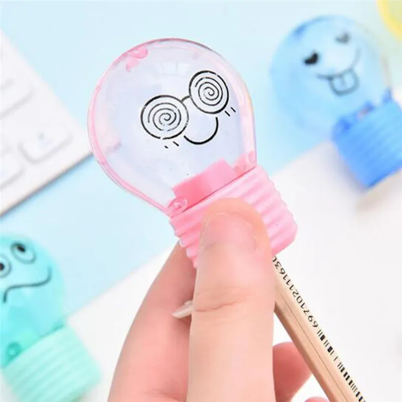 

1 PCs Novelty Bulb Style Pencil Sharpener Creative Emotions Plastic Pencil Sharpener For Kids Gifts Stationery School Supplies