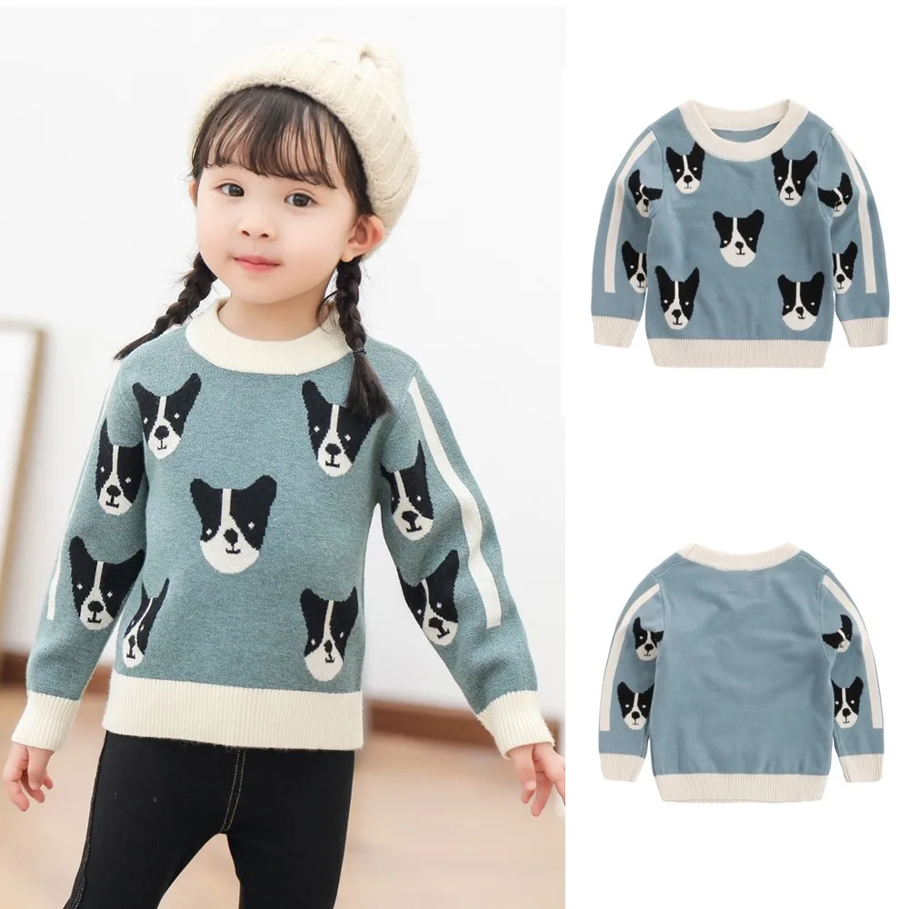 

Bobozone Tiny Cottons Girls Boys Sweaters 2018 Winter Sweaters Soft Warm Coats Baby Cardigan Unisex Long Sleeves Puppy Cartoon