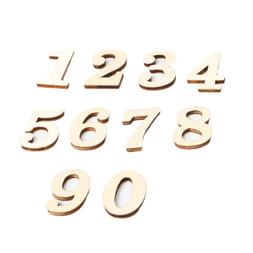 

10Pcs/Set 0-9 Numbers Wooden Adhesive DIY Crafts Scrapbooking Embellishments