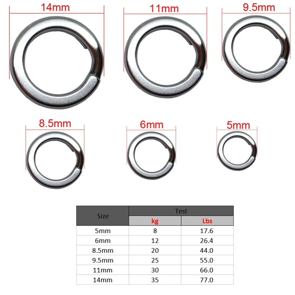 20 шт. двойные прочные раздельные кольца из нержавеющей стали, тяжелые двойные кольца, соединитель, аксессуары для ловли карпа, снасти для соленой воды