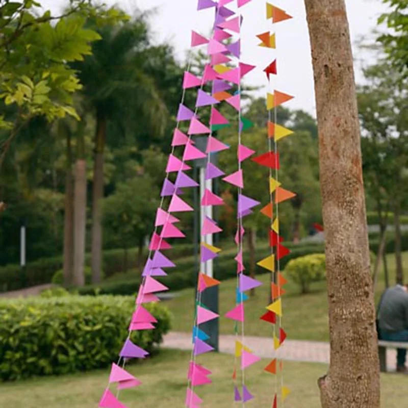 4 Meters Multicolor Paper Flags Banner Paper Garland Pennant For Wedding Baby Shower Birthday