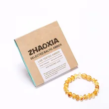 Baltic Amber Teething Bracelet for Baby(Lemon) – Handmade in Lithuania – Lab-Tested Authentic – 2 Sizes