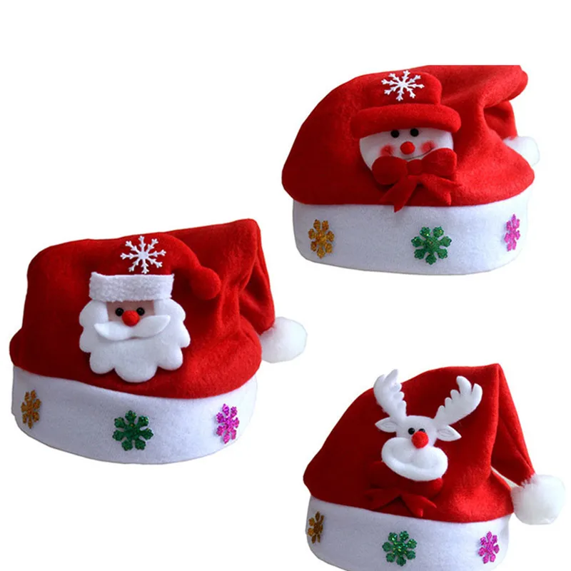 

1Pcs Lovely Santa Snowman Reindeer Kids Christmas Hat Christmas Gifts For 2-7 Years Old Children Mew Year Gift