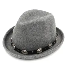 Mistdawn Мода мужская фетровая Кепки фетровой шляпе полушерстяные Bowler Кепки s Подвески Кожаный ремешок