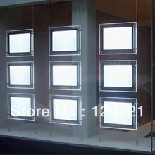 A3 Размеры подвесные акриловые светодиодный Кристальные обои кадров/супер тонкий светодиодный световой короб для рекламы на продажу