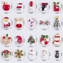 Новая Рождественская серия для украшения ногтей своими руками Снежинка колокольчики Санта Клаус Лось Снеговик Рождественская елка сплав наклейки для ногтей украшения