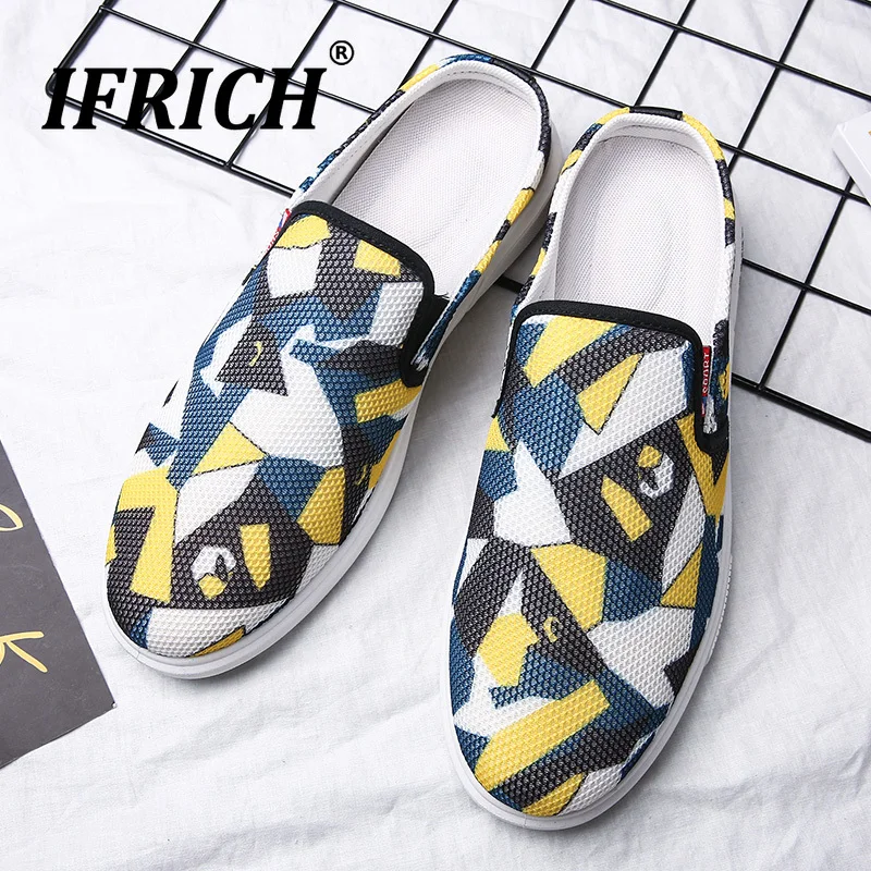 

Summer Mens Fashion Casual Sneakers Breathable Half Drag Loafer Shoe Men Wearable Man Walking Footwear Designer Casual Men Shoes