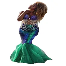 Для женщин Девушка Русалка сказка необывечерние чные Клубные юбки для вечеринок рыбий хвост блёстки Макси сценические костюмы