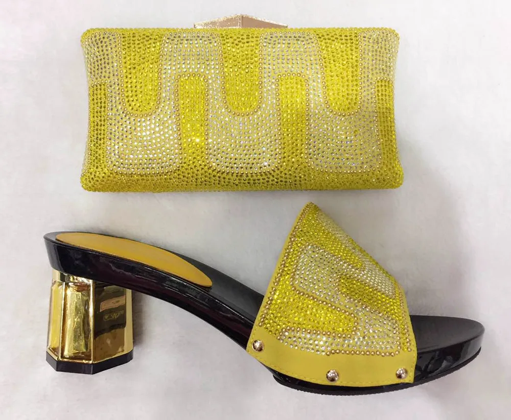 African Fashion Shoeatching Bags Set For Women With Plenty African Fashion Shoeatching Bags Set For Women With Plenty Stones And Italy Shoes Party Yellow Color In S Pumps From On