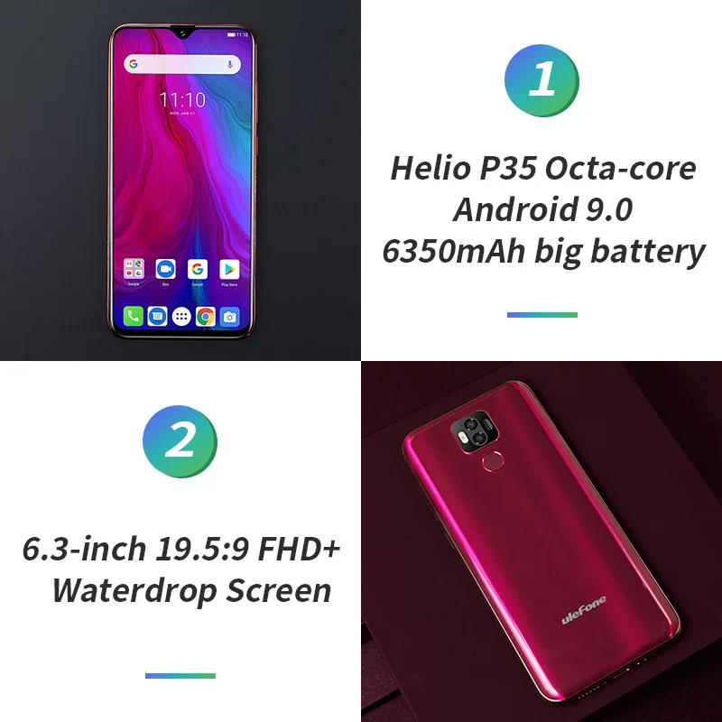 Ulefone Power 6 смартфон с 5 дюймовым дисплеем восьмиядерным процессором Helio P35 ОЗУ 4 Гб